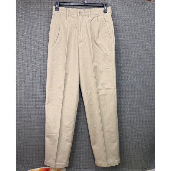 Dockers Mens Size W31 L32 Tan Pleated Khaki Pants Business Casual Trousers - Picture 1 of 10